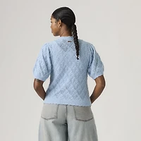 Pauline Pointelle Short-Sleeve Cardigan