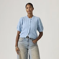 Pauline Pointelle Short-Sleeve Cardigan
