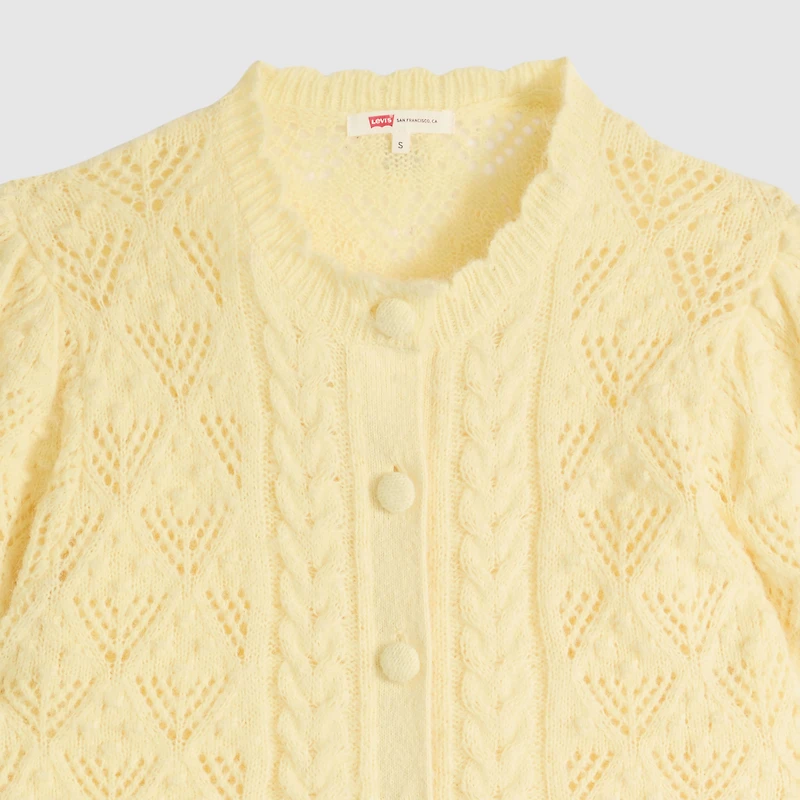 Pauline Pointelle Short-Sleeve Cardigan