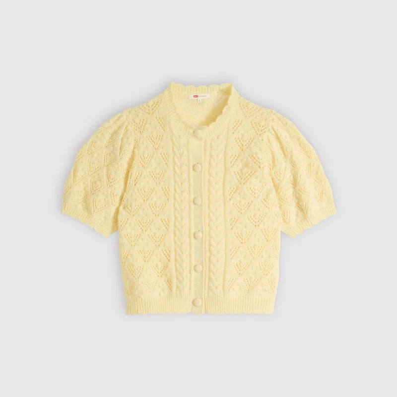 Pauline Pointelle Short-Sleeve Cardigan