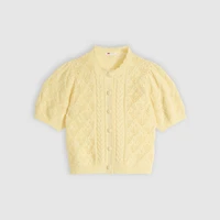 Pauline Pointelle Short-Sleeve Cardigan