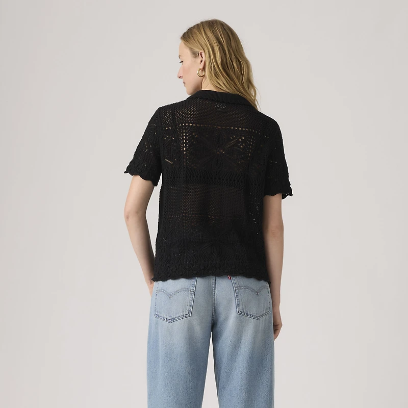 Susanna Floral Crochet Shirt