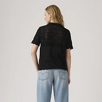 Susanna Floral Crochet Shirt