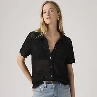 Susanna Floral Crochet Shirt