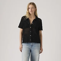 Susanna Floral Crochet Shirt