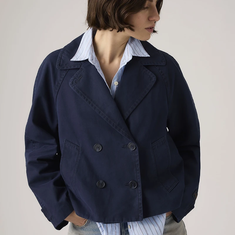 Bree Cropped Swing Trench Jacket
