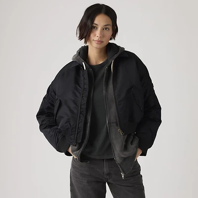 Bowie Cropped Bomber Jacket