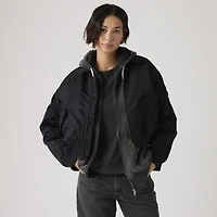 Bowie Cropped Bomber Jacket