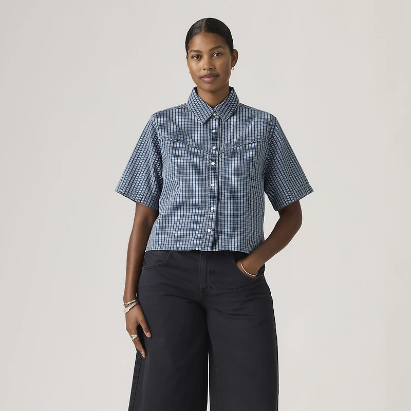Logan Short-Sleeve Denim Shirt
