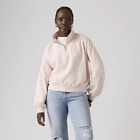 Graphic Logo Vintage Boxy Quarter Zip Sweatshirt