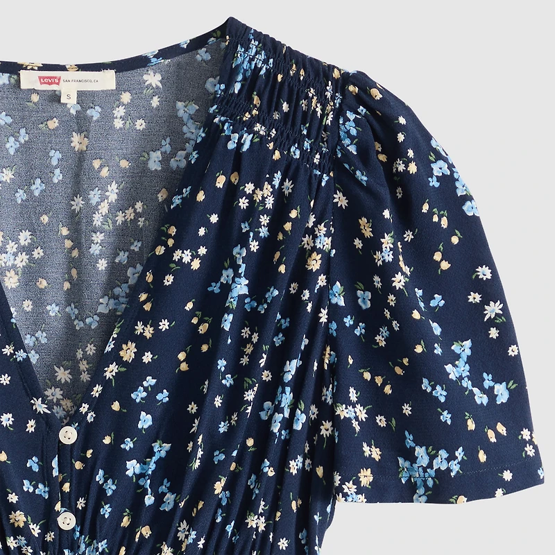 Paola Short-Sleeve Midi Dress