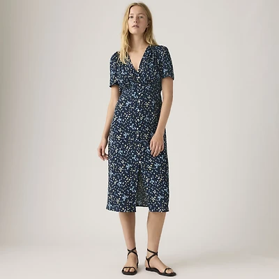 Paola Short-Sleeve Midi Dress