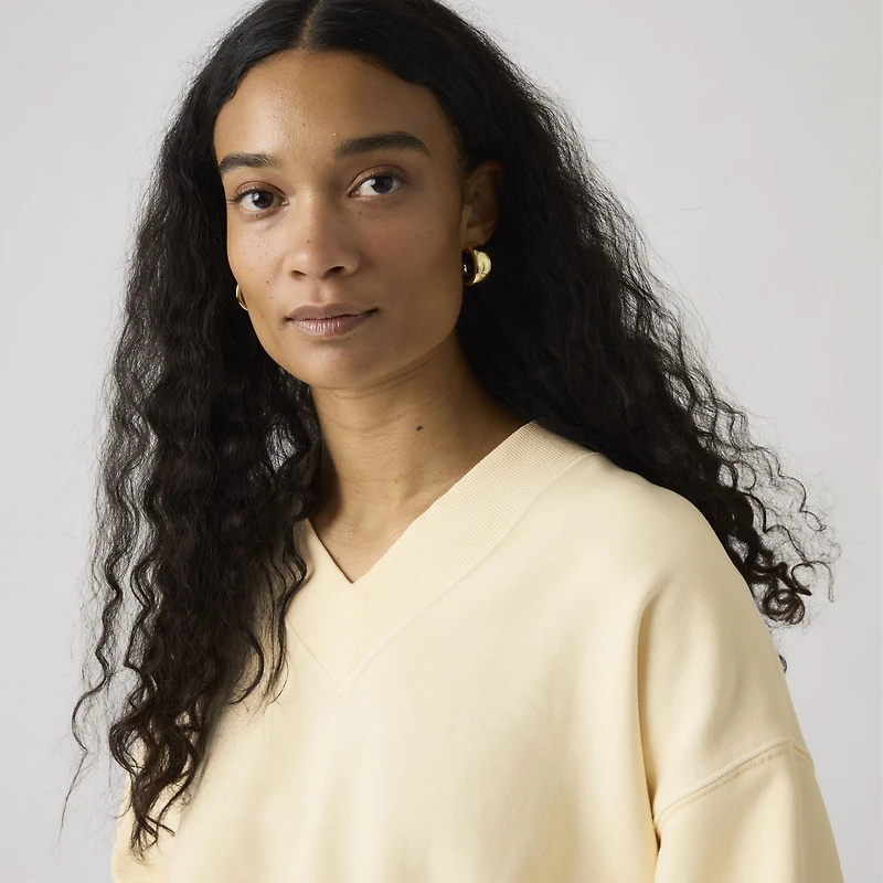 Vintage Garment Dye V-Neck Sweatshirt