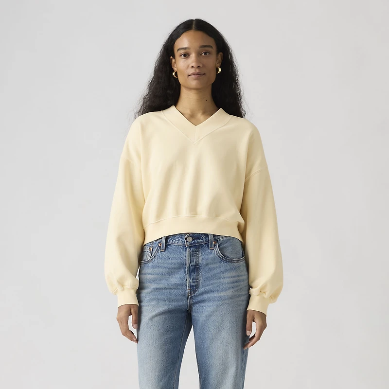 Vintage Garment Dye V-Neck Sweatshirt