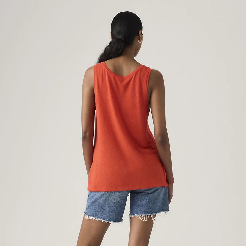 Lori Linen Scoop Tank Top