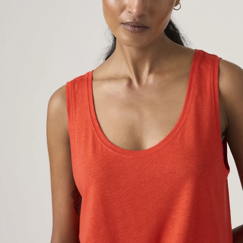 Lori Linen Scoop Tank Top