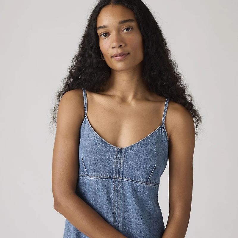 90's Denim Slip Midi Dress