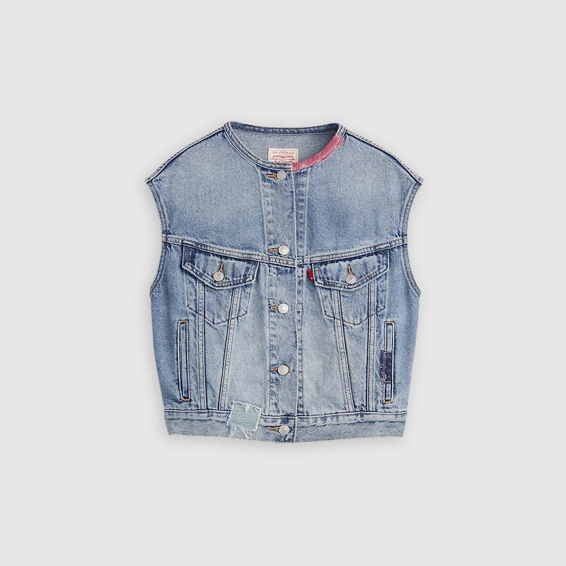 90s Shrunken Collarless Vest