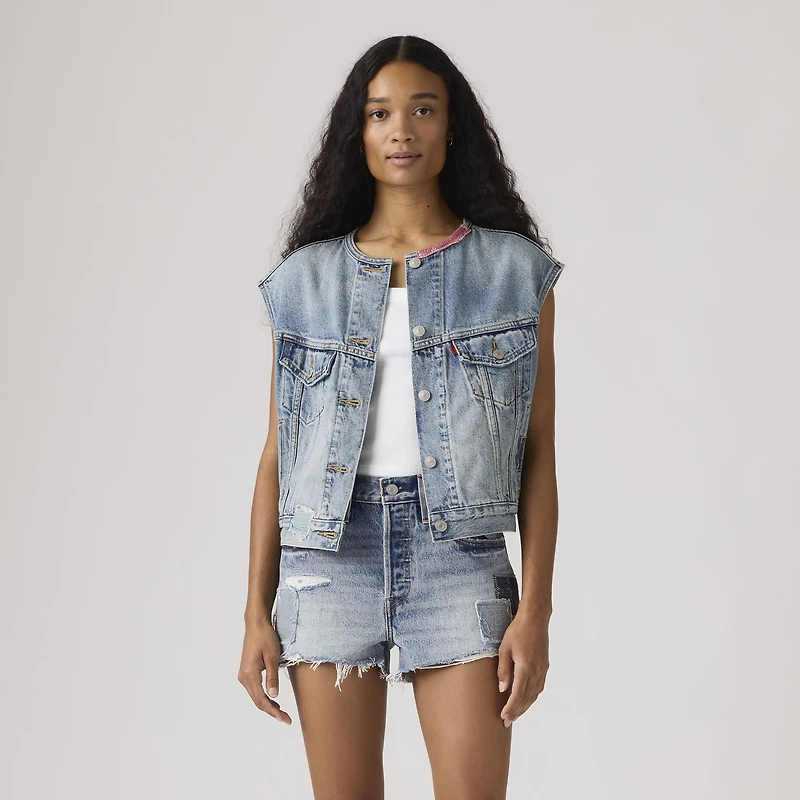90s Shrunken Collarless Vest