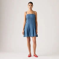 Denim Godet Mini Lightweight Dress