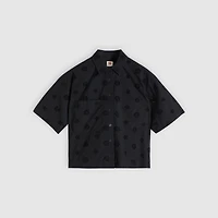 Harlie Novelty Short-Sleeve Cropped Shirt