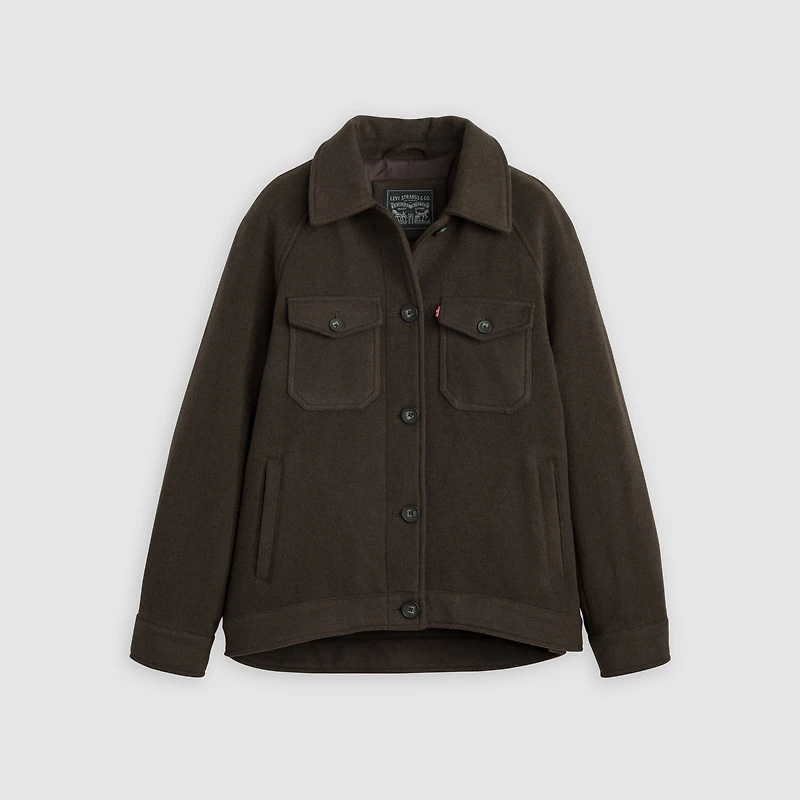 Raglan Sleeve Shirt Jacket