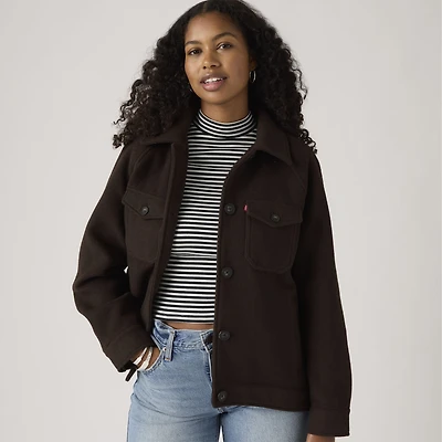 Raglan Sleeve Shirt Jacket