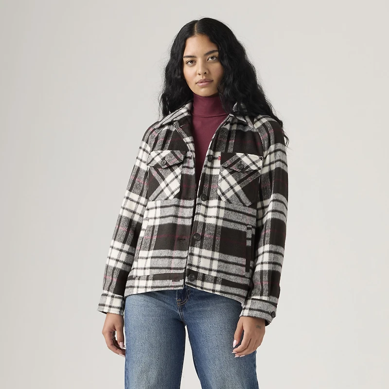 Raglan Sleeve Shirt Jacket