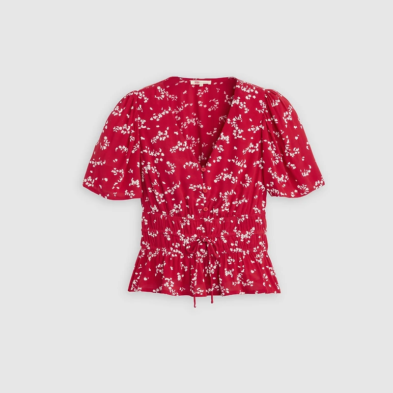 Rylan Short-Sleeve Crepe Blouse