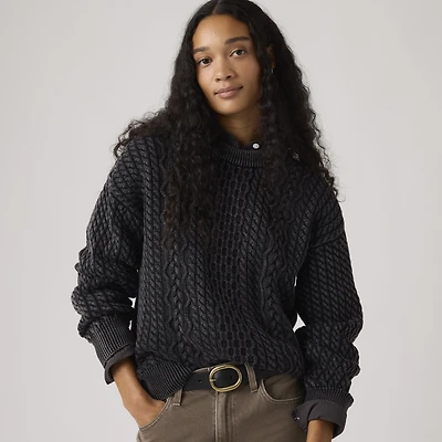 Leilah Cable Crewneck Sweater