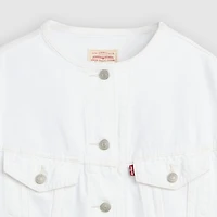 90s Shrunken Collarless Trucker Jacket