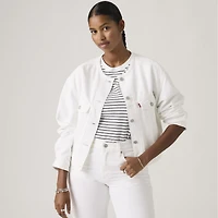 90s Shrunken Collarless Trucker Jacket