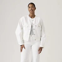 90s Shrunken Collarless Trucker Jacket