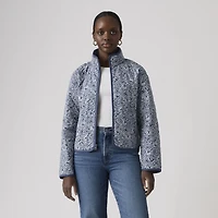 Stand Collar Diamond Quilted Jacket