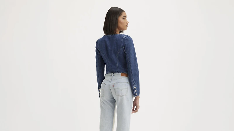 Weston Denim Long Sleeve Corset Blouse