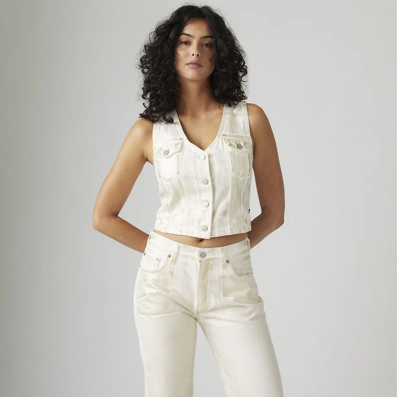 Coated Bella Denim Corset Top