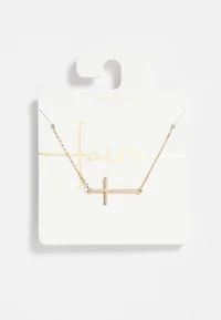 Dainty Side Cross Necklace