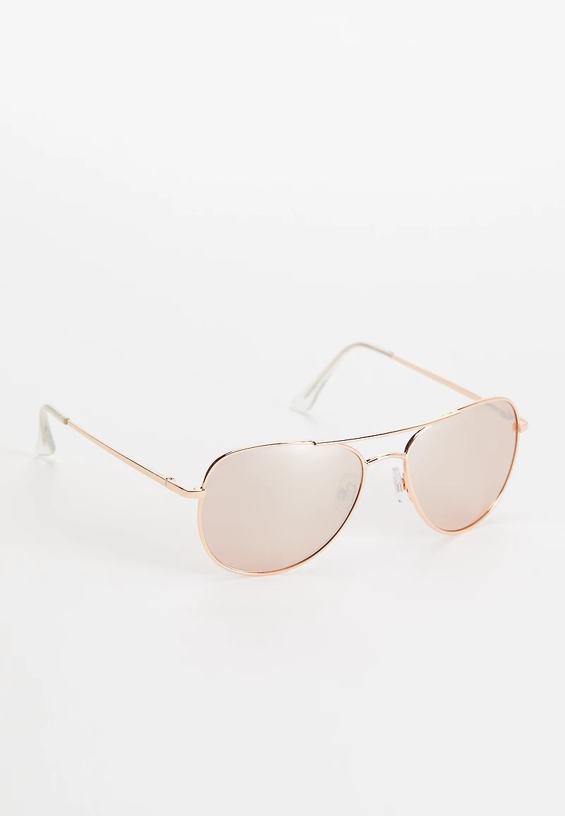 Skyline Aviator Rose Gold Sunglasses