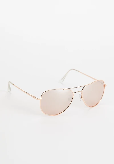 Skyline Aviator Rose Gold Sunglasses