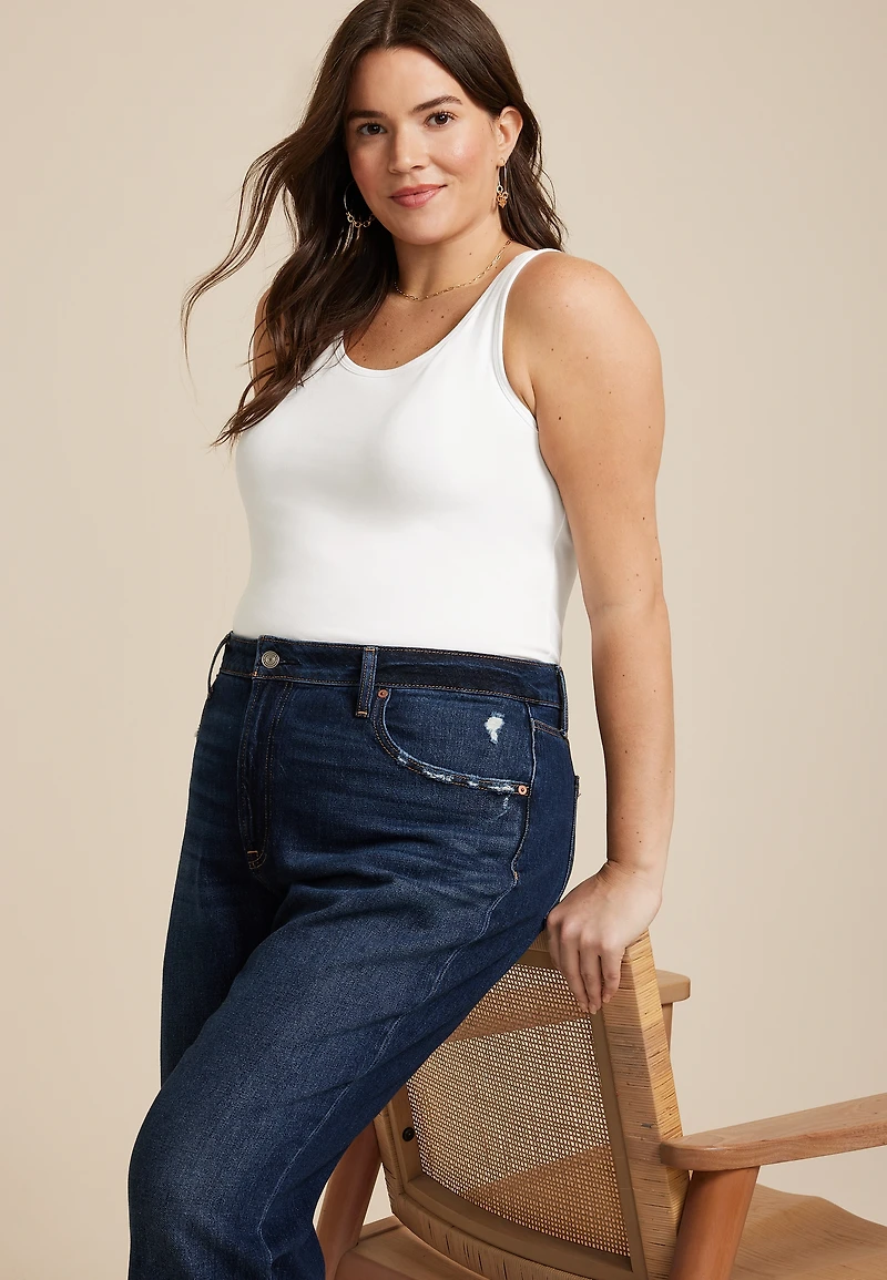 Plus Scoop Neck Tunic Tank Top