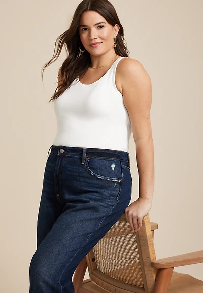 Plus Scoop Neck Tunic Tank Top