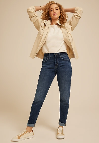m jeans by maurices™ Classic High Rise Dark Taper Jean