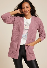 Diamond Stitch Pocket Cardigan