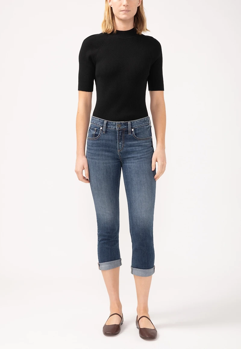 Silver Jeans Co.® Suki Curvy Mid Rise Luxe Stretch Capri