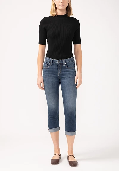 Silver Jeans Co.® Suki Curvy Mid Rise Luxe Stretch Capri