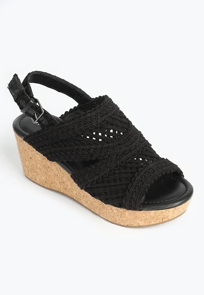 SuperCush Charlotte Crochet Cork Wedge