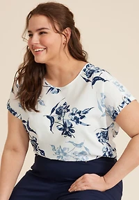 Plus Size Delton Zipper Back Blouse