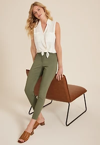 Bengaline Mid Rise Constructed Waist Skinny Pant