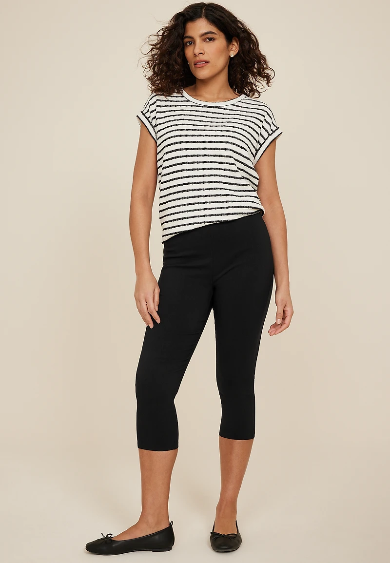 Bengaline Mid Rise Skinny Capri Pant