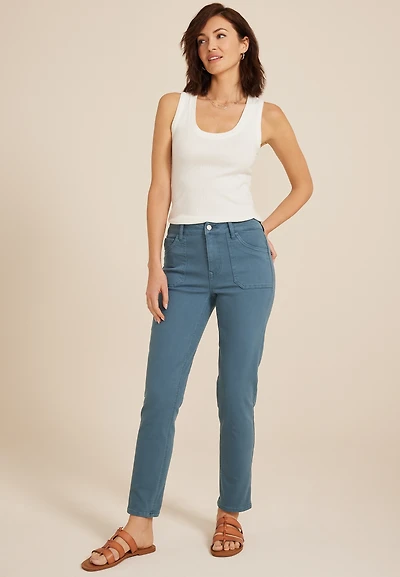 m jeans by maurices™ High Rise Color Slim Straight Ankle Jean